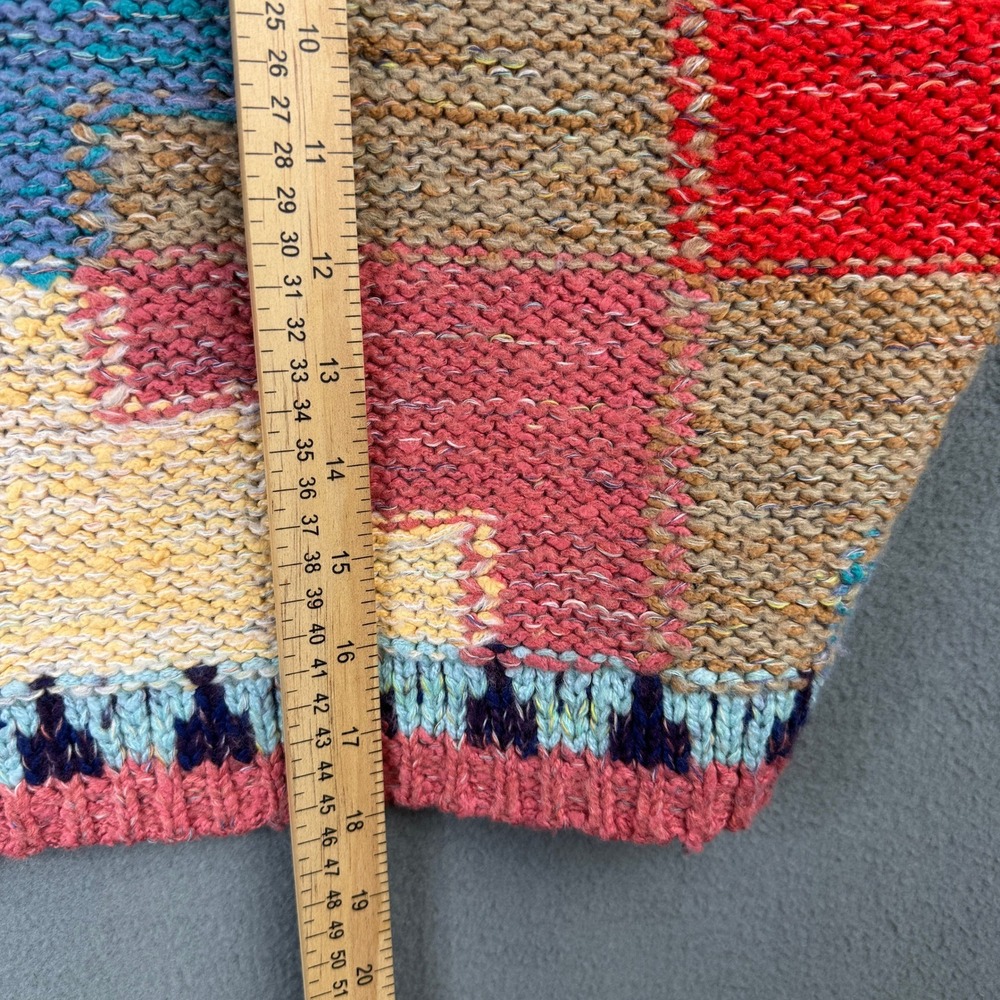 Pilcro Mixed Media Cropped Sweater Multicolor Geometric Knit Balloon Sleeve XS - Picture 8 of 8